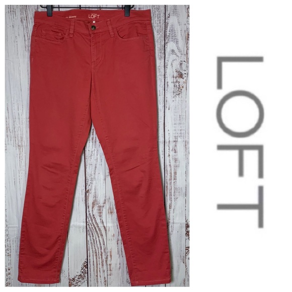 Raspberry Red “Modern Skinny” Jeans { Loft } - Picture 1 of 10